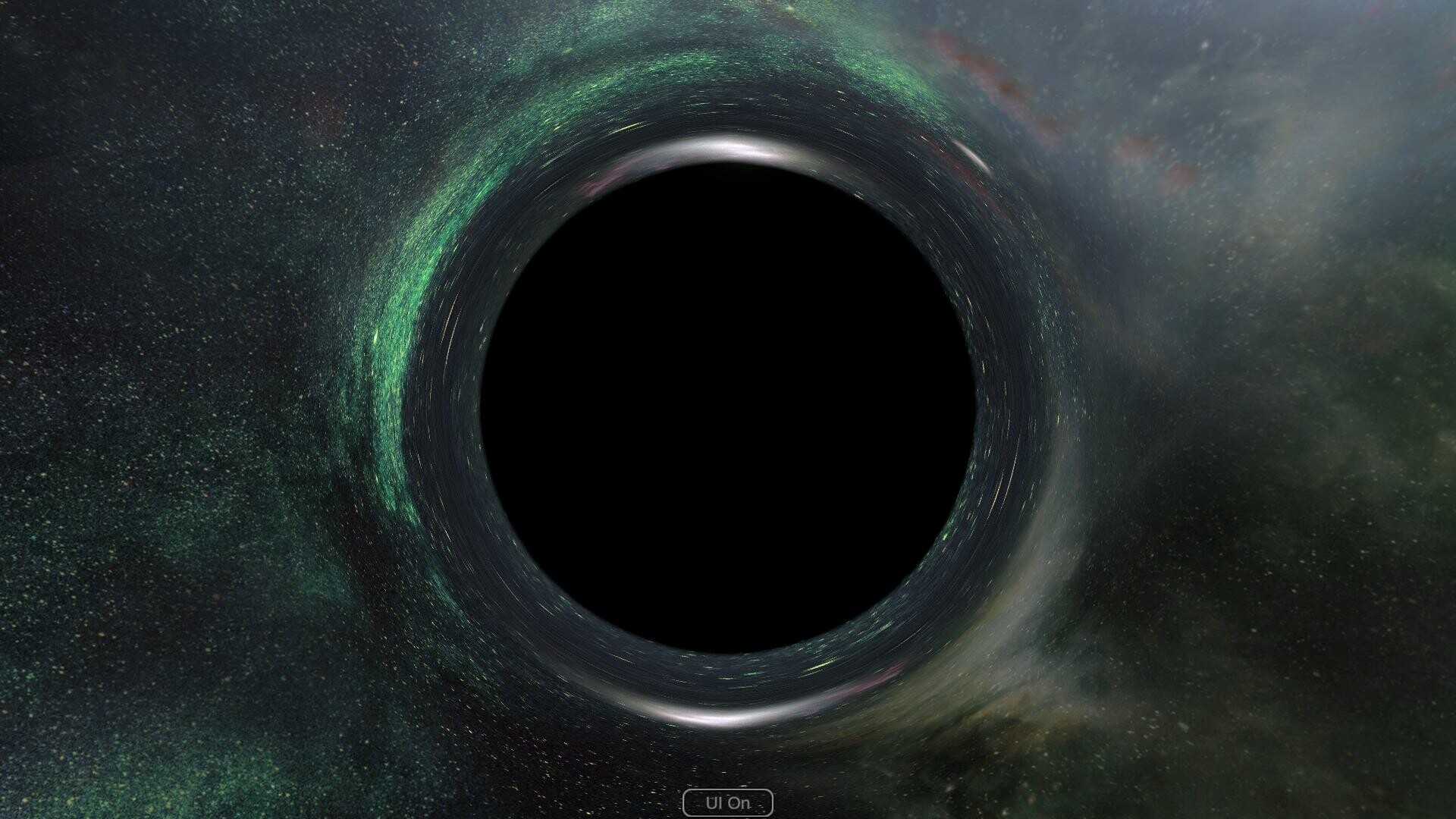 Black hole bending the starfield into a gravitationally lensed ring